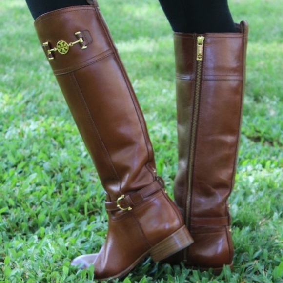 Tory Burch Shoes - Tory Burch Nadine Brown Leather Tall Riding Boots
